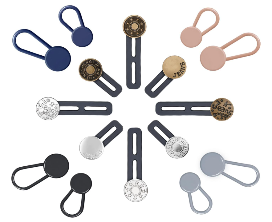 16pcs Jeans Button Extender, Women's Men's Pants Extender, Instant Pants Waist Extender, Seamless El